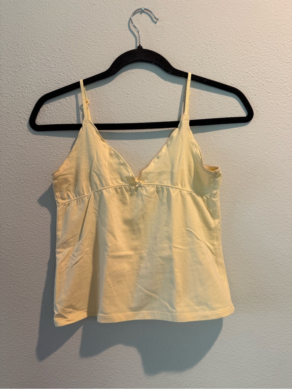 Brandy Melville Pale Yellow V-Neck Spaghetti Strap Tank
